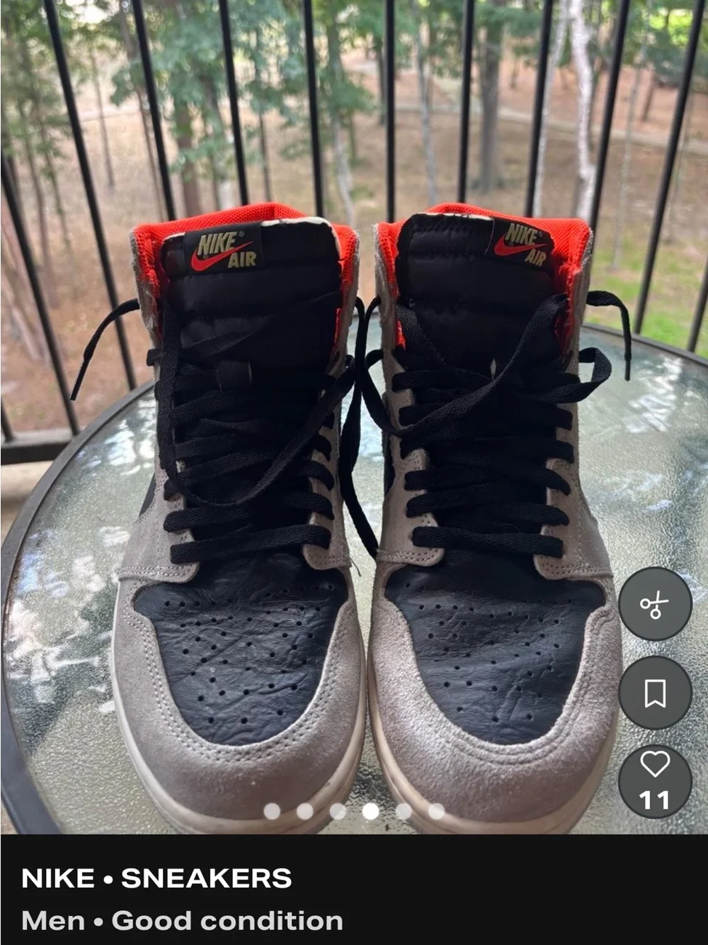 Air Jordan 1 Retro High OG Neutral Grey Hyper Crimson Sz 10.5 No Box